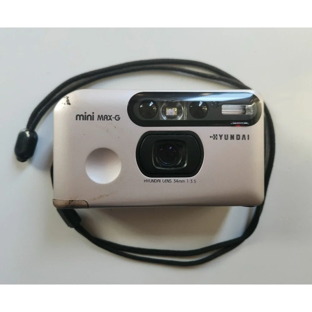 Rare Hyundai Mini Max-G Film 35mm Camera 34mm Lens - Powers On‎ Untested Further